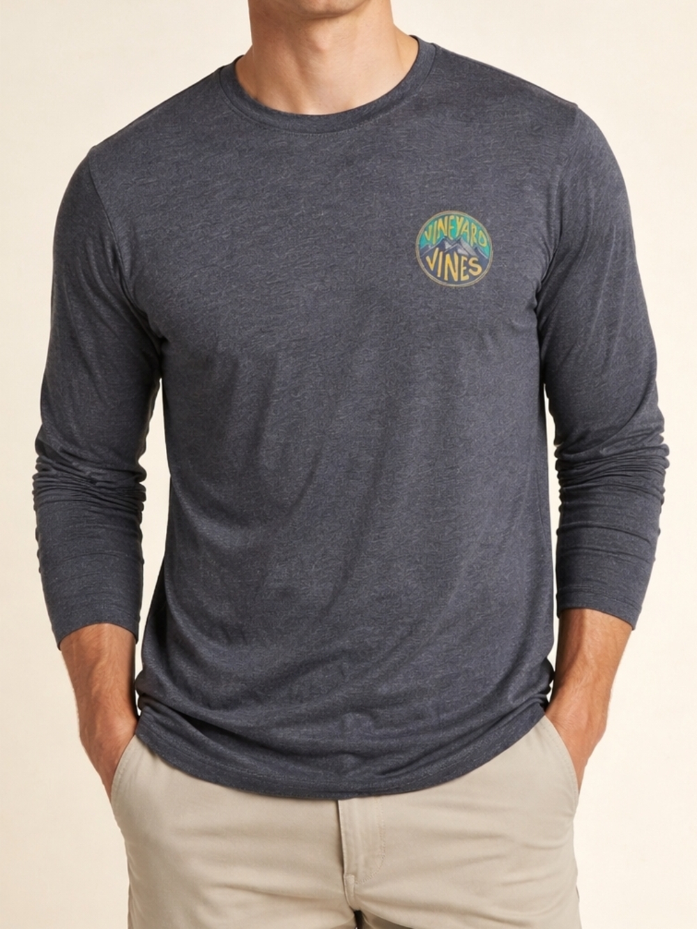 Vineyard Vines Men’s Long-Sleeve Crewneck T-Shirt - Charcoal